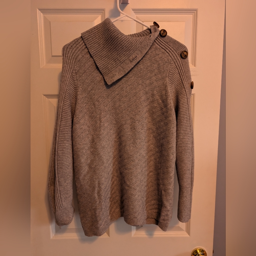Metric Knits - gray cowl neck sweater